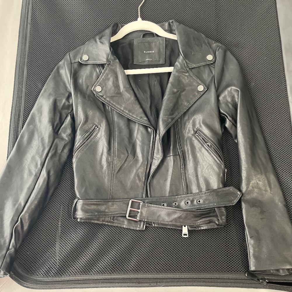 Small Elodie cropped leather jacket